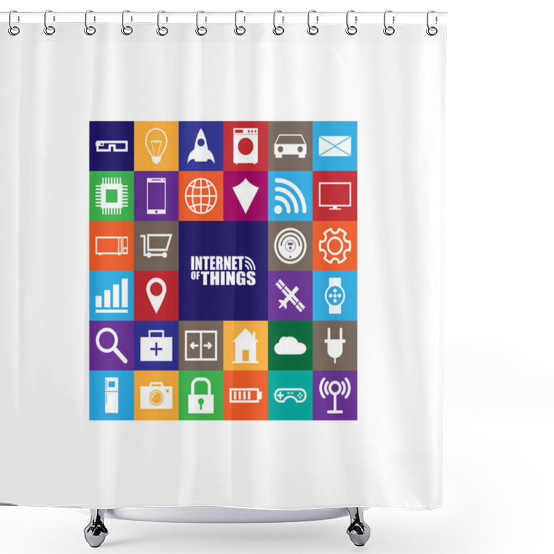 Personality  Internet Of Things Illustration Shower Curtains