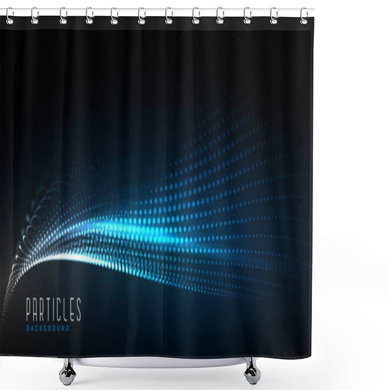 Personality  Abstract Digital Technology Particle Wave Background Design Shower Curtains