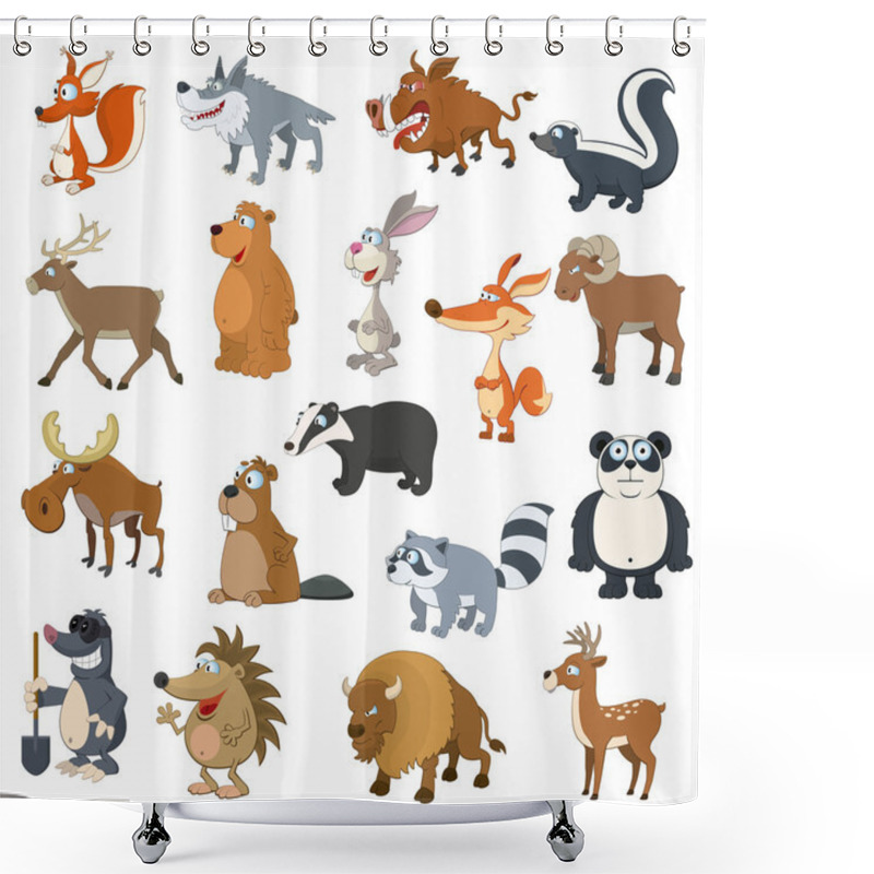 Personality  Forest Animals Set Shower Curtains