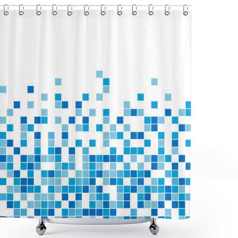 Personality  Vector Seamless Blue Mosaic Shower Curtains