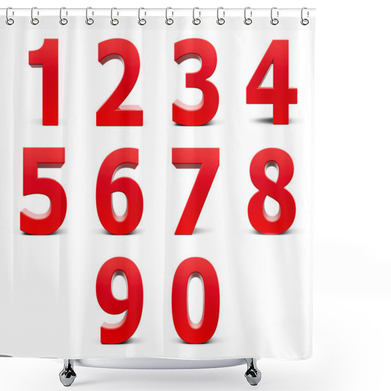 Personality  Red Numbers Set Shower Curtains