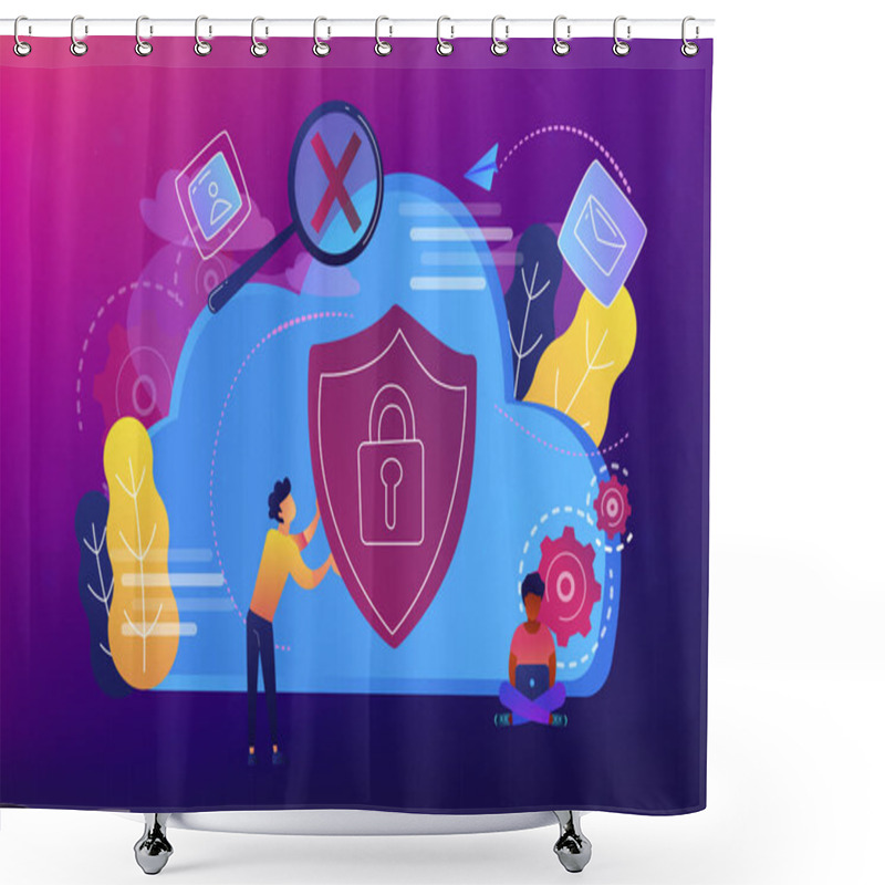 Personality  Cloud Computing Security Concept Vector Illustration. Shower Curtains