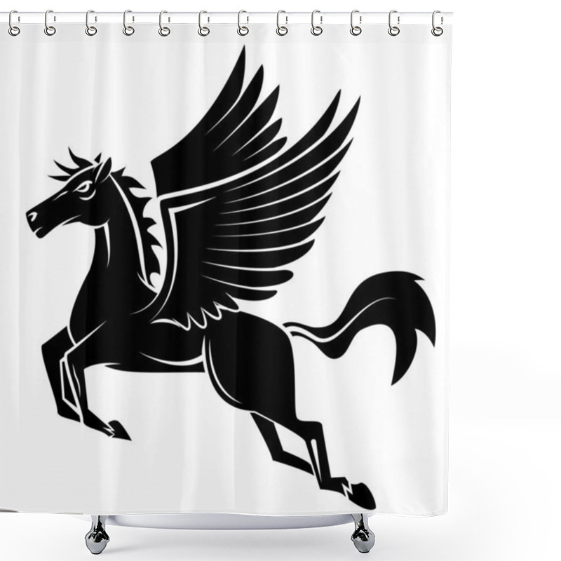 Personality  Horse Wing Tattoo Shower Curtains