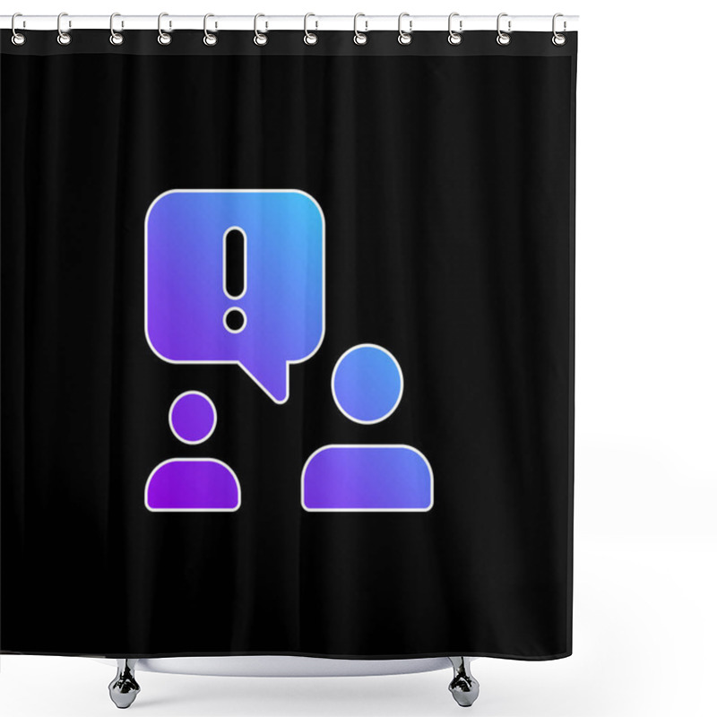 Personality  Alert Blue Gradient Vector Icon Shower Curtains