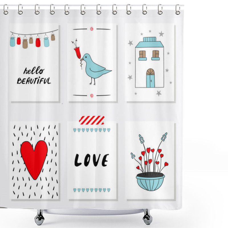 Personality  Valentines Day Greeting Cards Shower Curtains