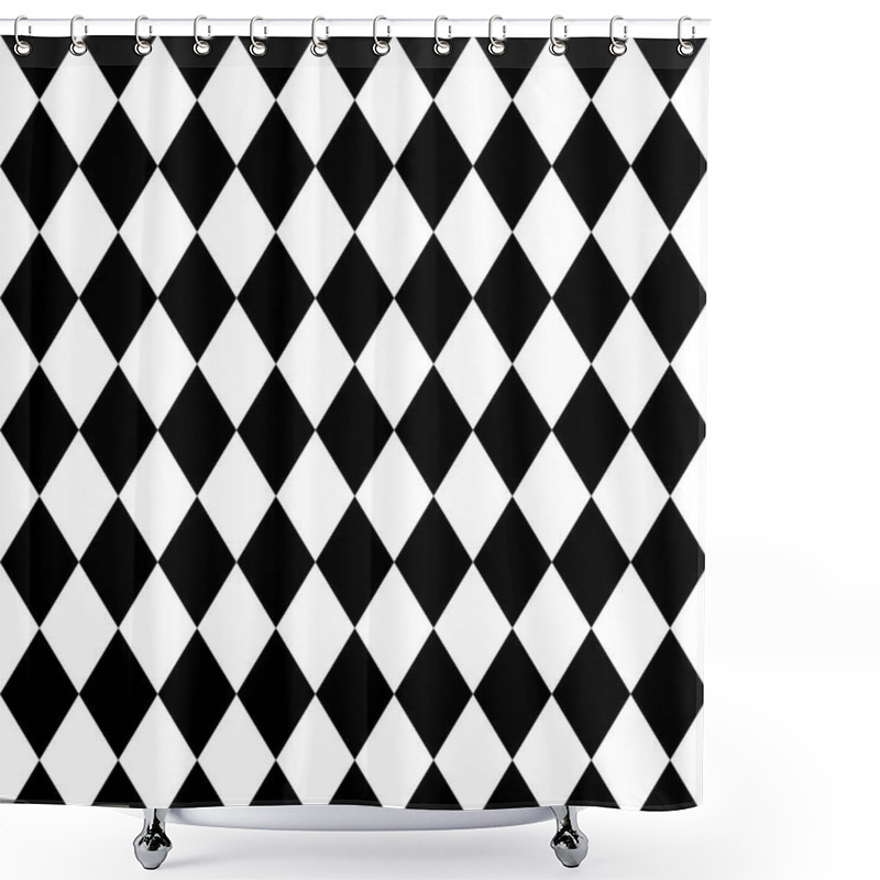 Personality  Tile Black And White Background Or Vector Pattern Shower Curtains