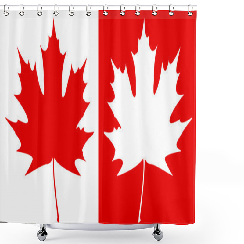 Personality  Black And Red Maple Leaves Shower Curtains