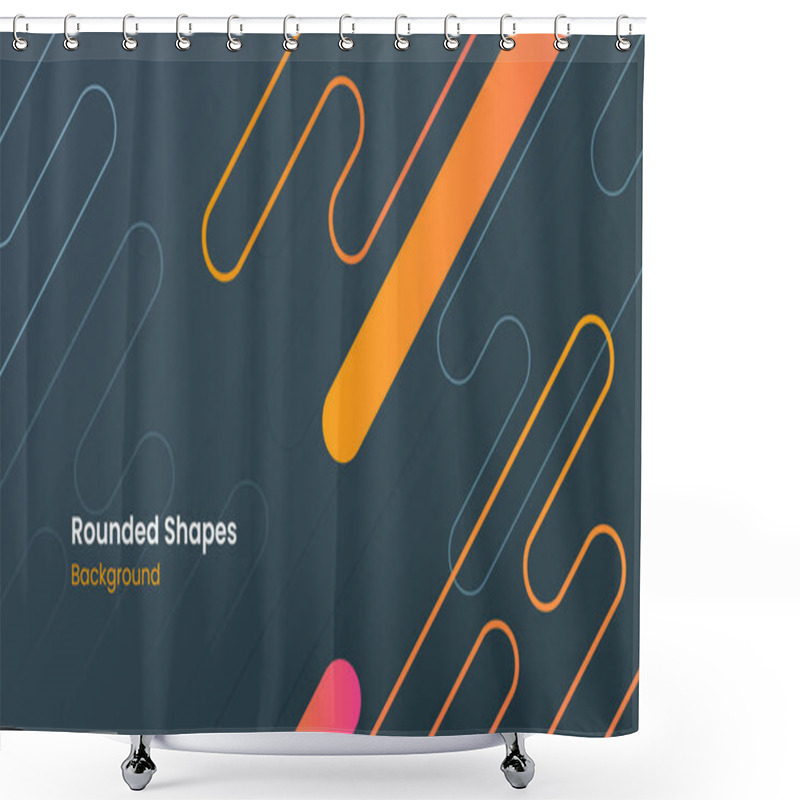 Personality  Abstract Pink And Orange Rounded Shapes Dark Background Shower Curtains