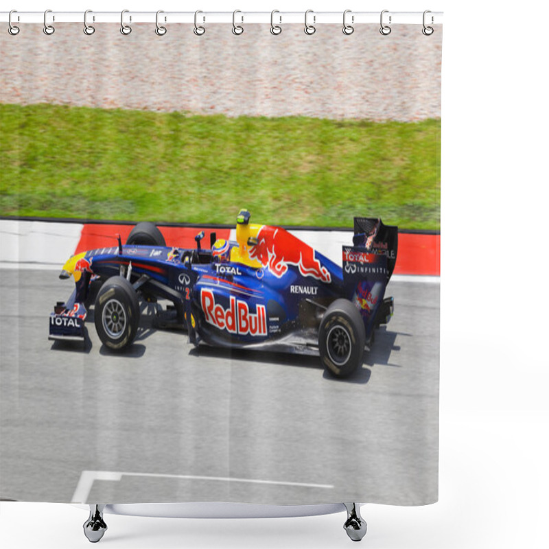 Personality  SEPANG, MALAYSIA - APRIL 8: Mark Webber (team Red Bull Racing) A Shower Curtains