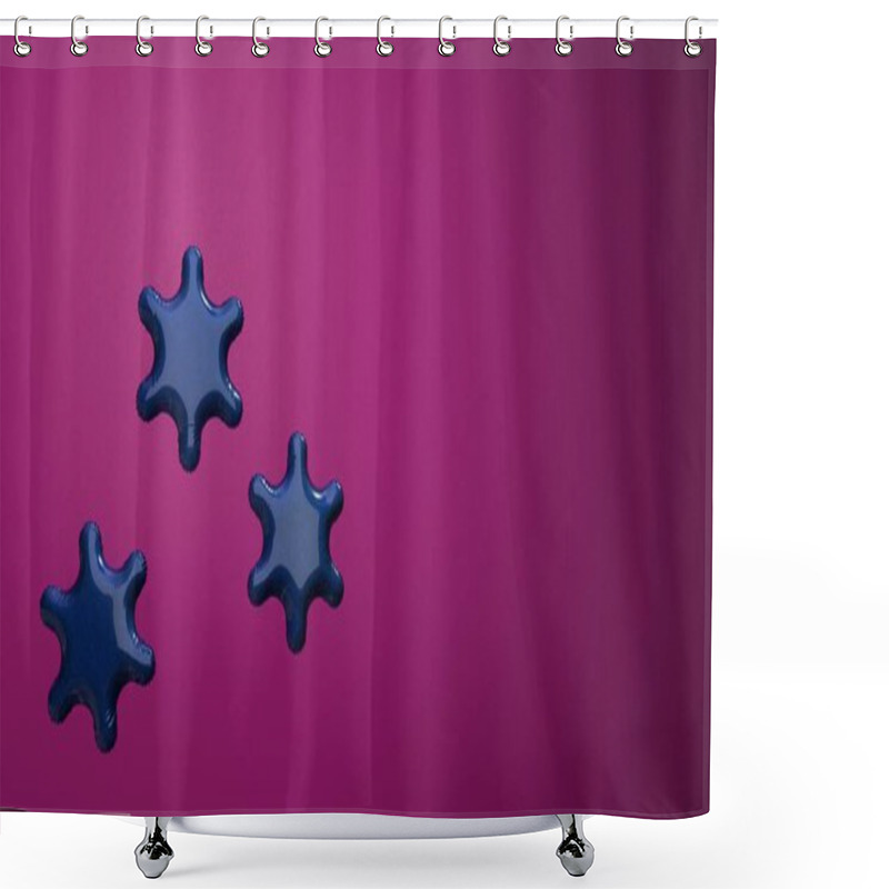 Personality  Abstract Background With Balloon Stars Like Pumped Snowflakes Shower Curtains