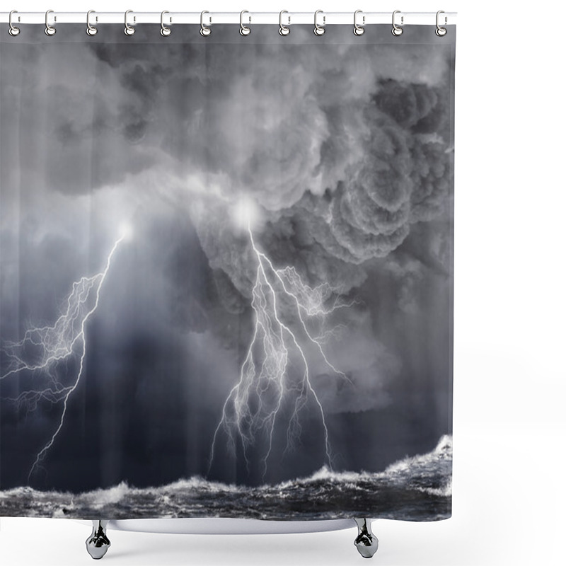 Personality  Storm At Night Shower Curtains