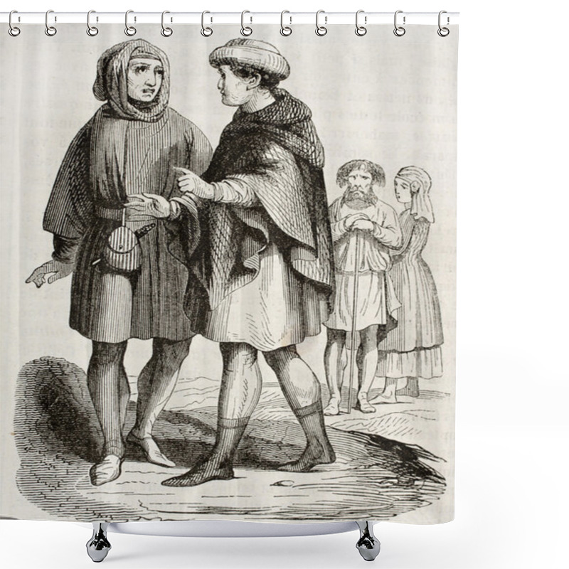 Personality  Medieval Bourgeois And Craftsman Shower Curtains