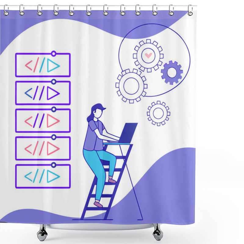 Personality  A Creative Depiction Of AI Algorithms Represented Through Code Snippets As Graphics. This Design Captures The Essence Of Machine Learning, Data Processing, And The Logic Behind Artificial Intelligence In A Visually Engaging Way. Shower Curtains