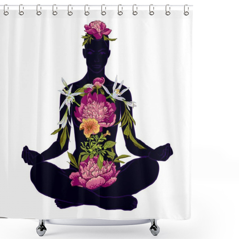 Personality  Beautiful Woman Doing Yoga Meditation Shower Curtains