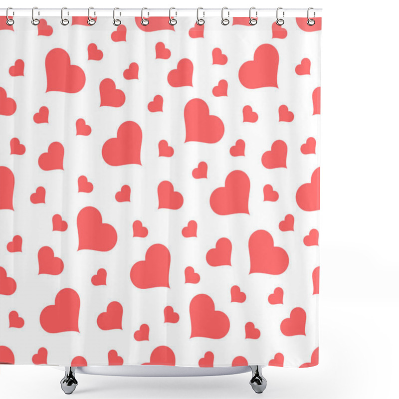 Personality  Seamless Heart Pattern Vector Illustration Background. Love Symbol Concept. Valentines Day Wallpaper. Shower Curtains