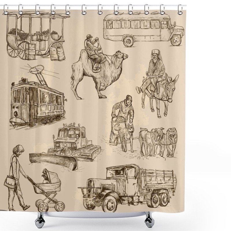 Personality  Transportation No.5 Shower Curtains