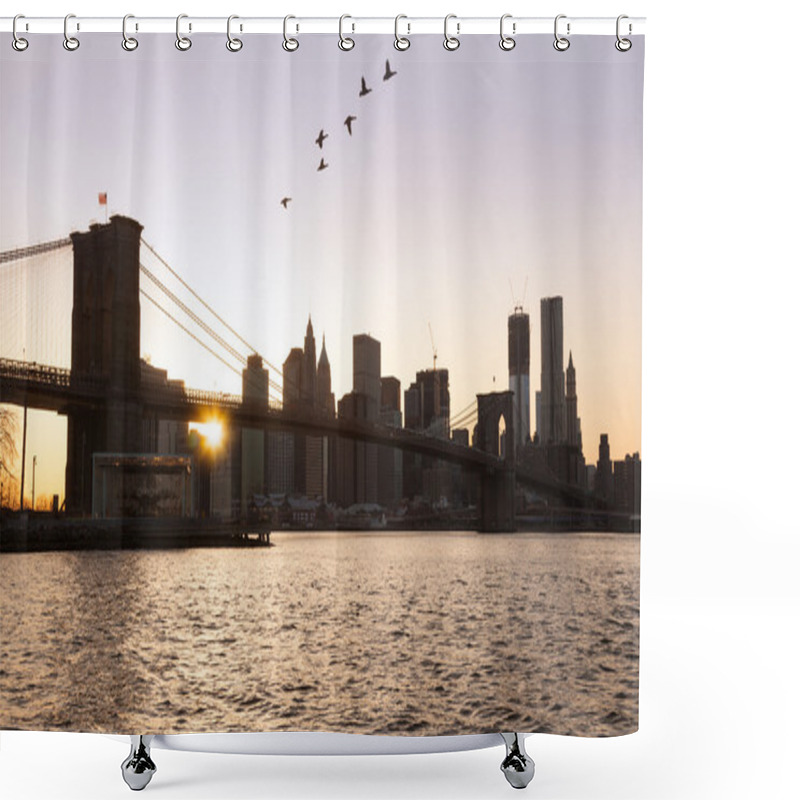 Personality  Brooklyn Bridge Towards Lower Manhattan Shower Curtains