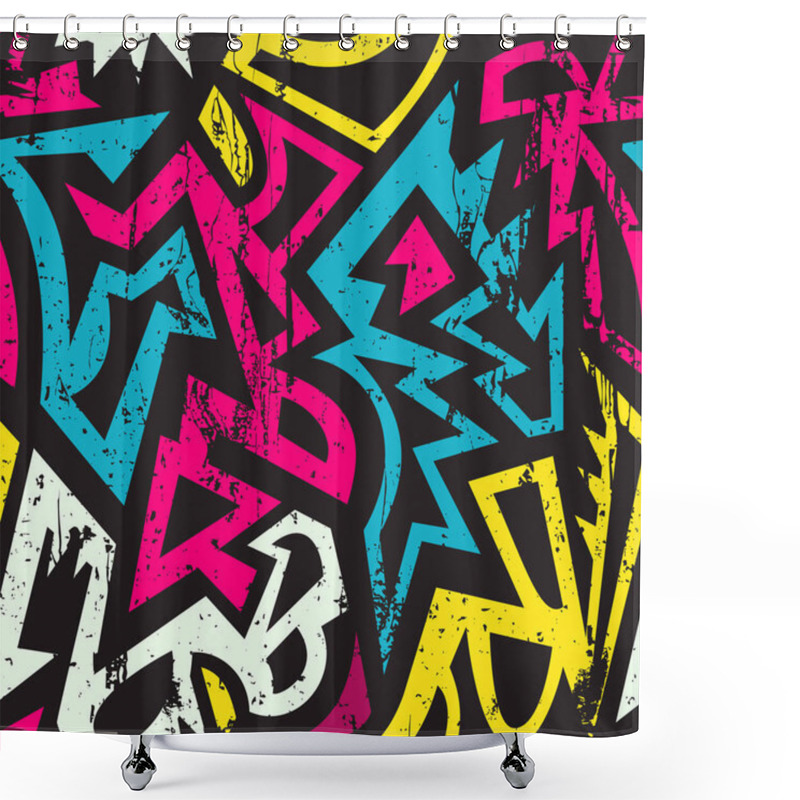 Personality  Graffiti Geometric Seamless Pattern. Shower Curtains