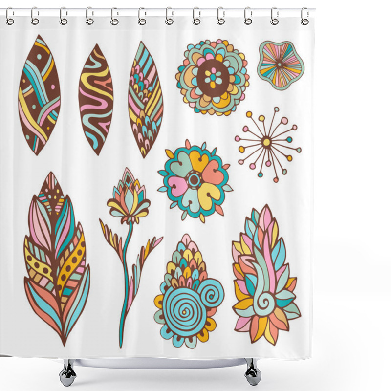 Personality  Abstract Floral Set   Shower Curtains