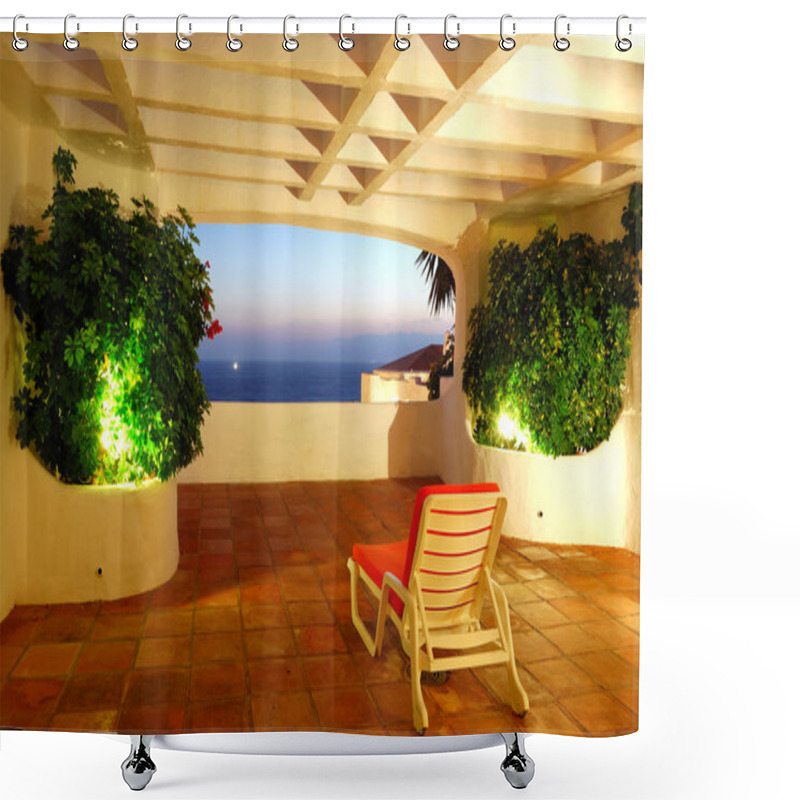 Personality  The Sea View From A Terrace Of Luxury Hotel, Beach And Atlantic Shower Curtains