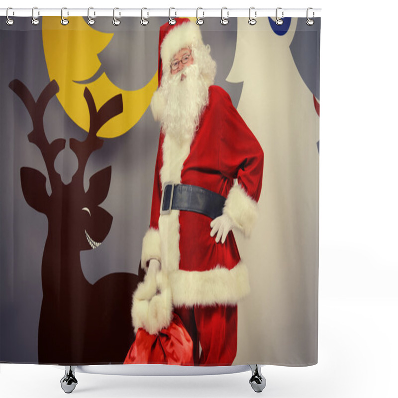 Personality  Deer Santas Shower Curtains