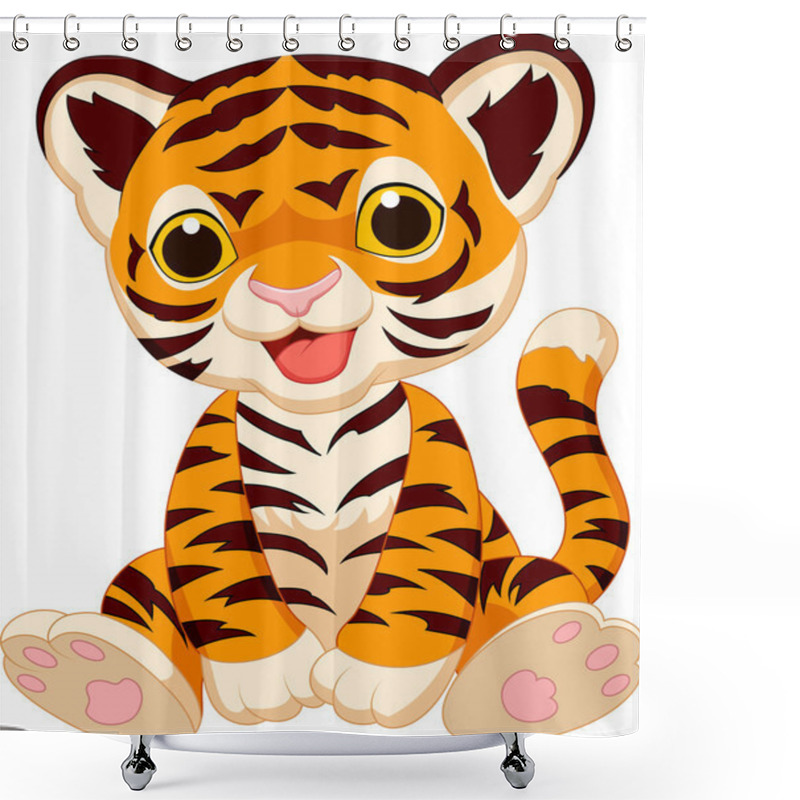 Personality  Cute Baby Tiger Cartoon Shower Curtains