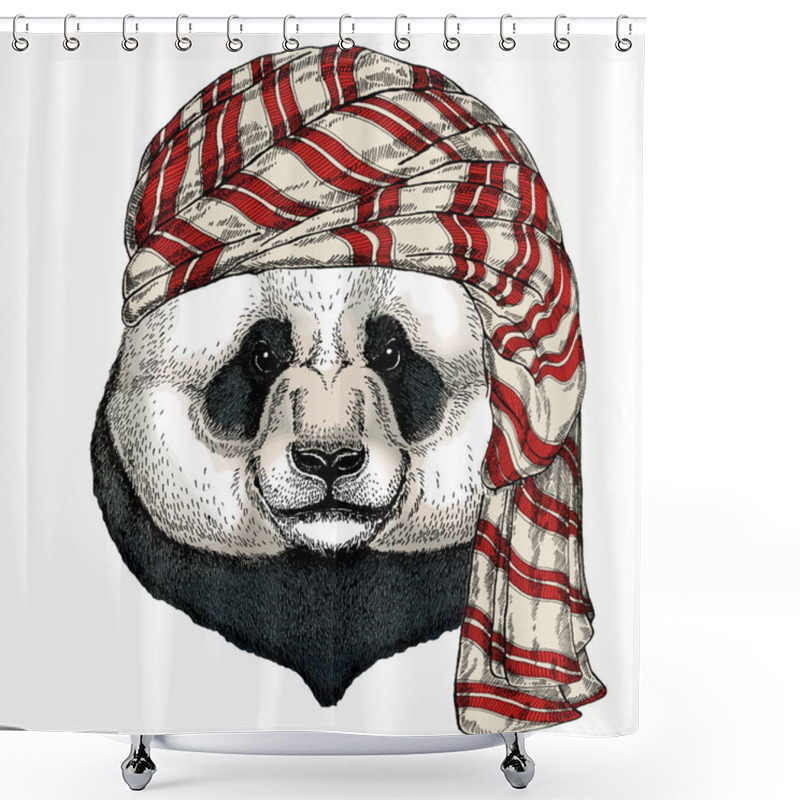 Personality  Wild Animal Wearing Keffiyeh Or Kufiya. Animal Head. Shower Curtains