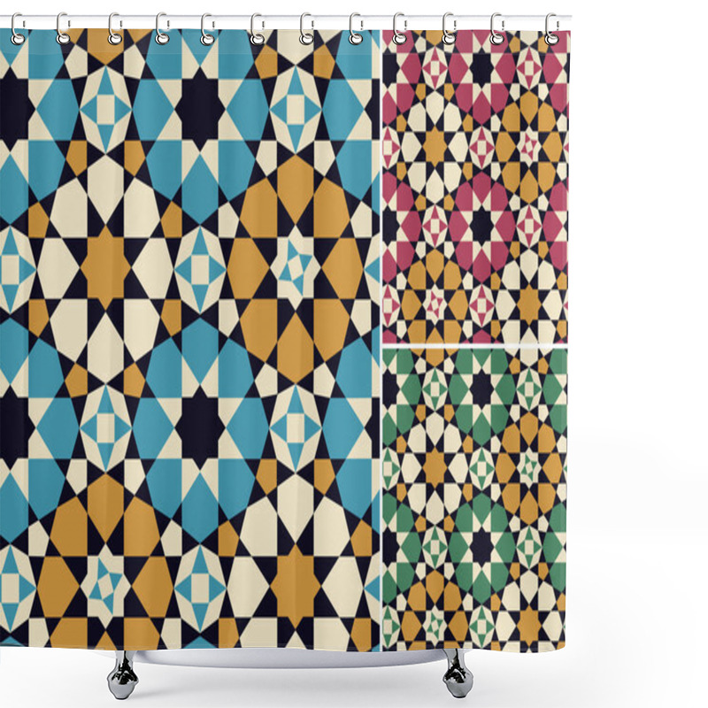 Personality  Seamless Islamic Geometric Pattern Shower Curtains