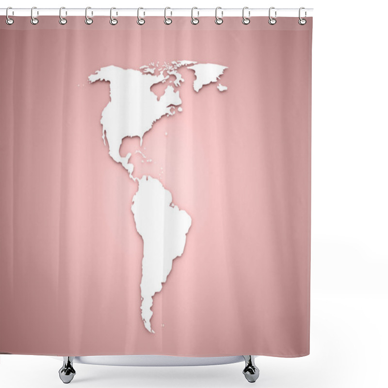 Personality  America Continent On Red Shower Curtains