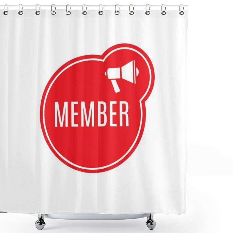 Personality  Member, Icon Design For Banner. Flat Vector. Business Concept. Shower Curtains