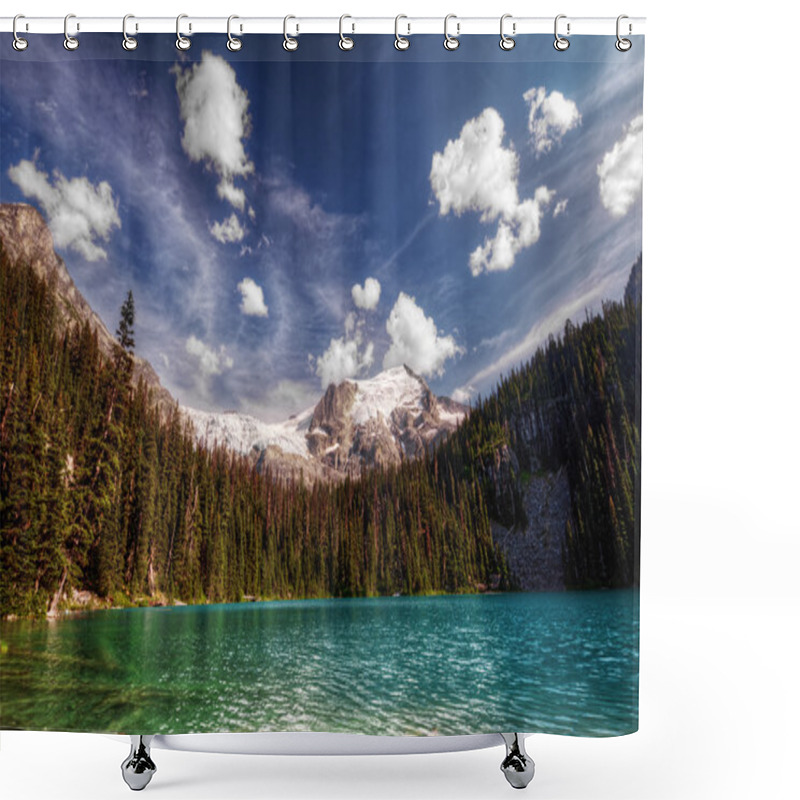 Personality  Trees Along Lakeside Shower Curtains