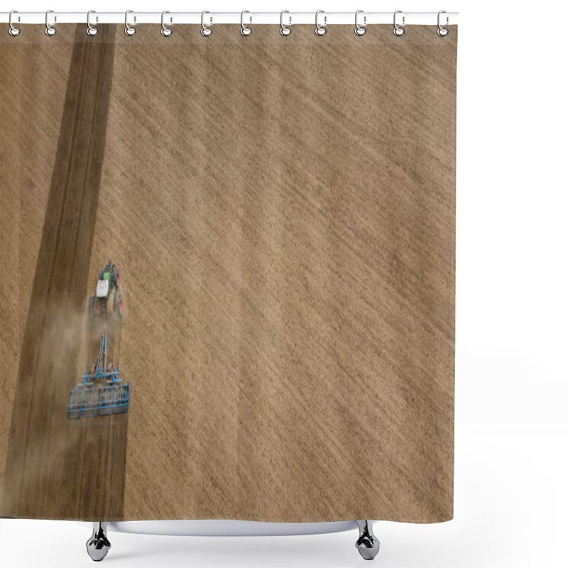 Personality  Field Cultivation, Preparation To Plant, Aerial View Shower Curtains