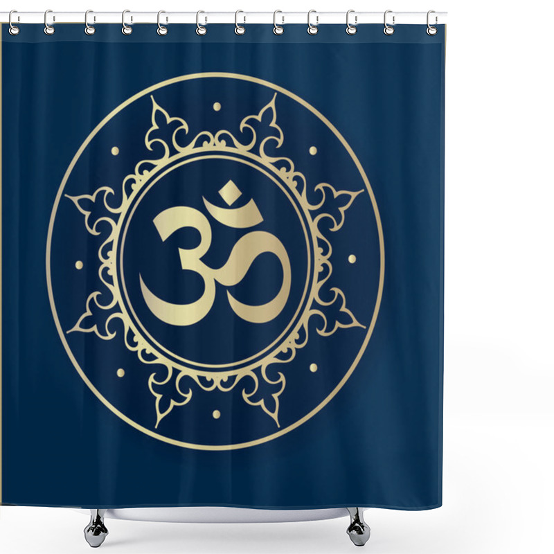 Personality  Golden Ohm Symbol Shower Curtains