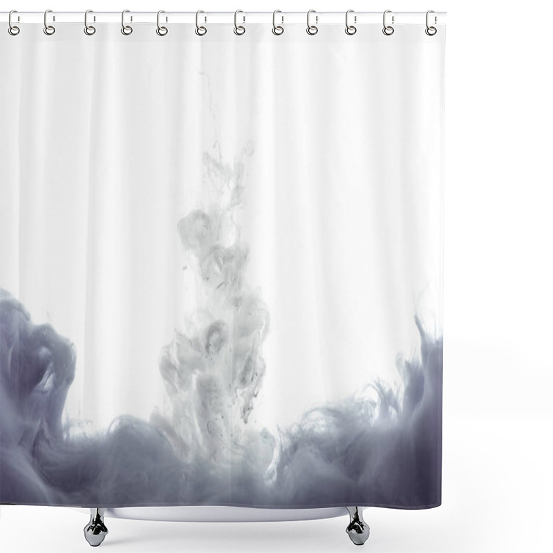 Personality  Monochromatic Grey Paint Splash, Isolated On White Shower Curtains