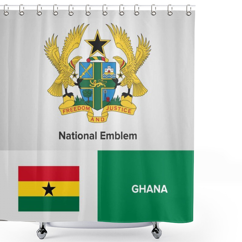 Personality  Ghana National Emblem And Flag  Shower Curtains