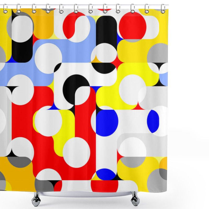 Personality  Classic Polka Dot Pattern In A Patchwork Collage Style. Shower Curtains