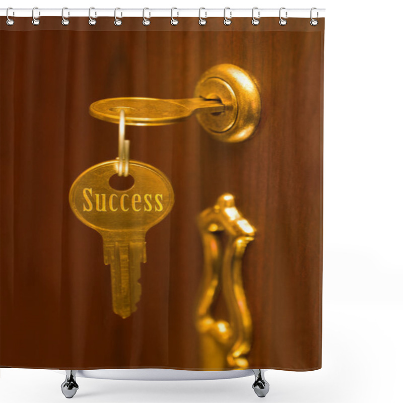 Personality  Golden Key Success Shower Curtains