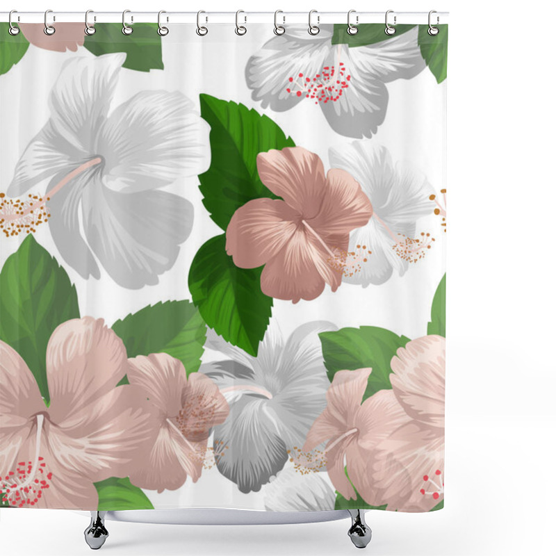 Personality  Hibicus Flowers Pattern Shower Curtains