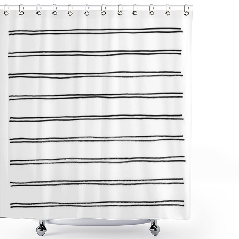 Personality  Hand Drawn Horizontal Stripes Pattern Shower Curtains