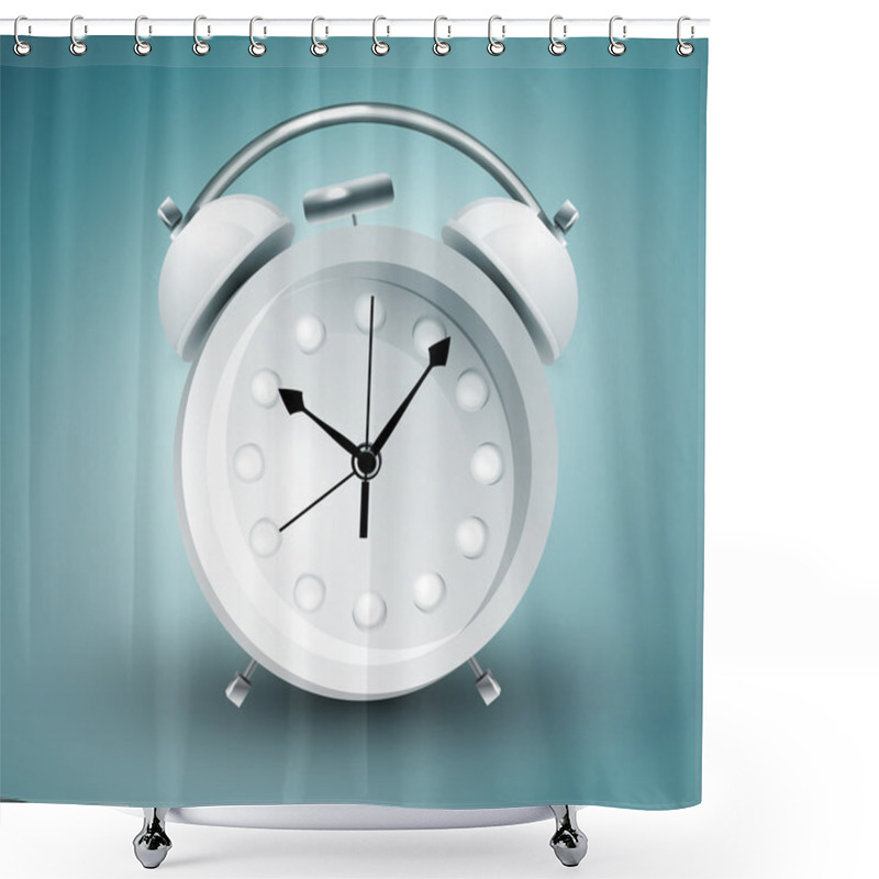 Personality  Metal Alarm Clock. Vector. Shower Curtains