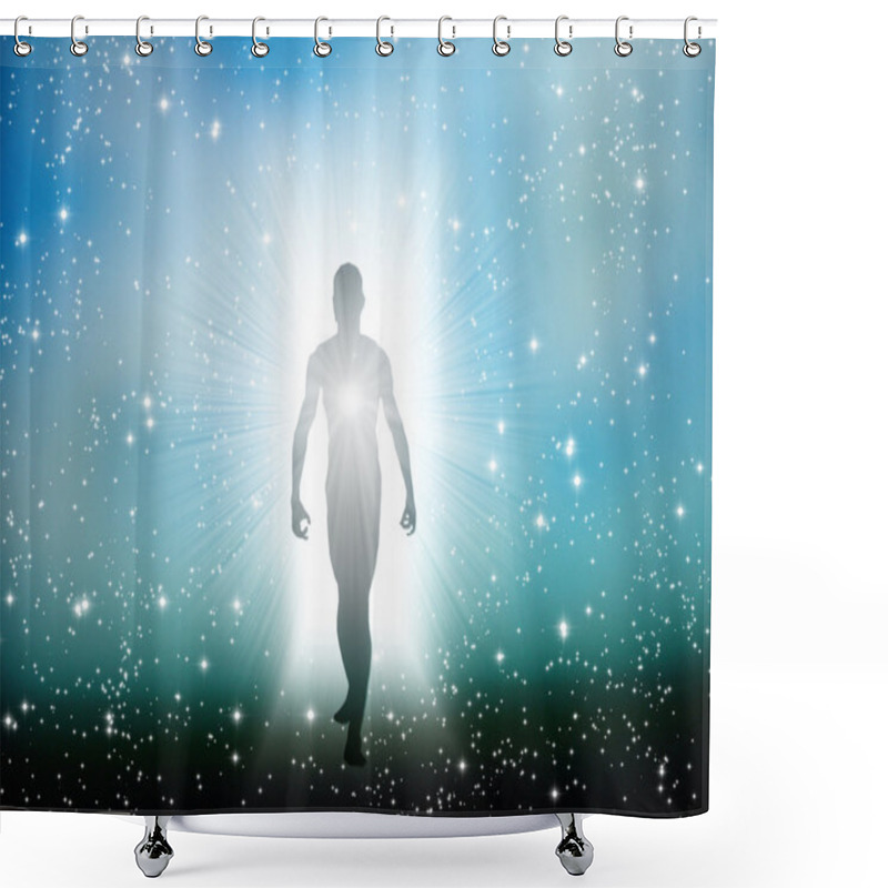 Personality  Figure Emerges From The Cosmos Shower Curtains