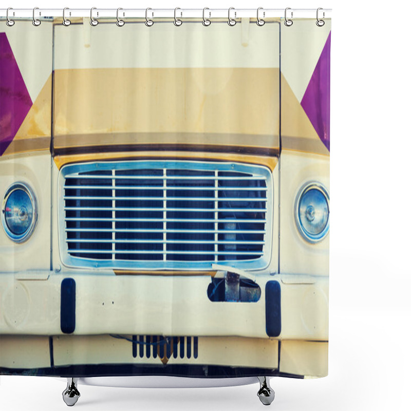 Personality  Retro Car Headlight Shower Curtains