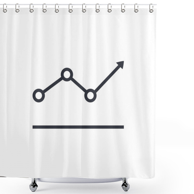 Personality  Vector Illustration Of Statistics Point And Line Grow Chart With Arrow Up Icon. Premium Quality Web Icon. Shower Curtains