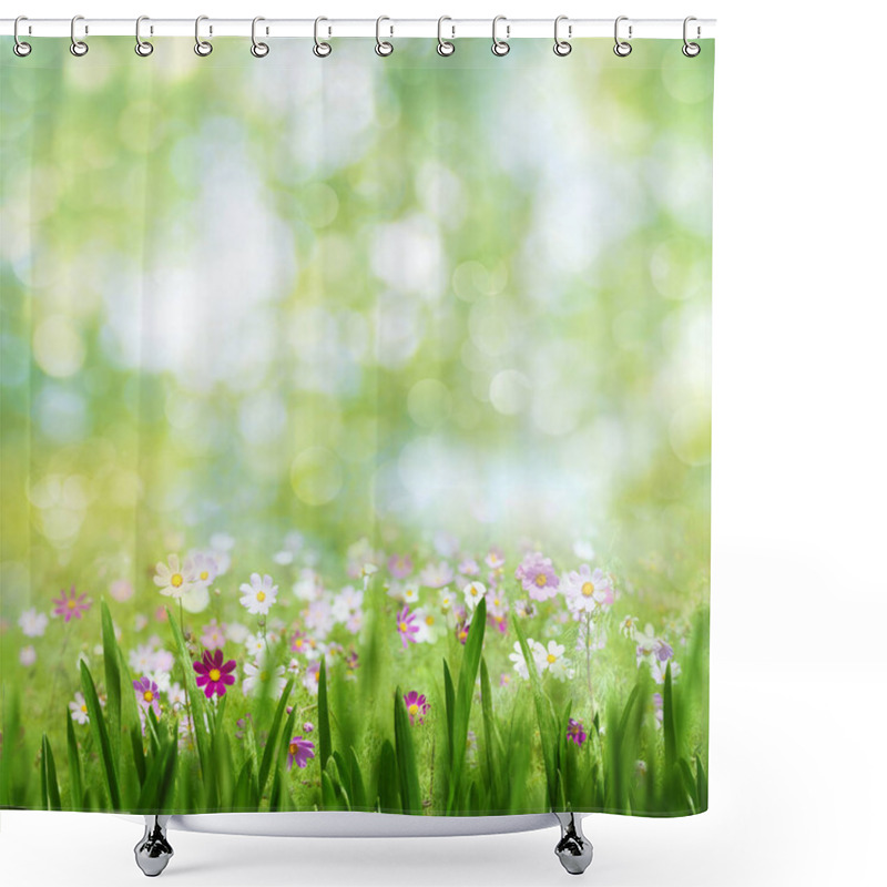 Personality  Landscape With Blooming Flowers Shower Curtains