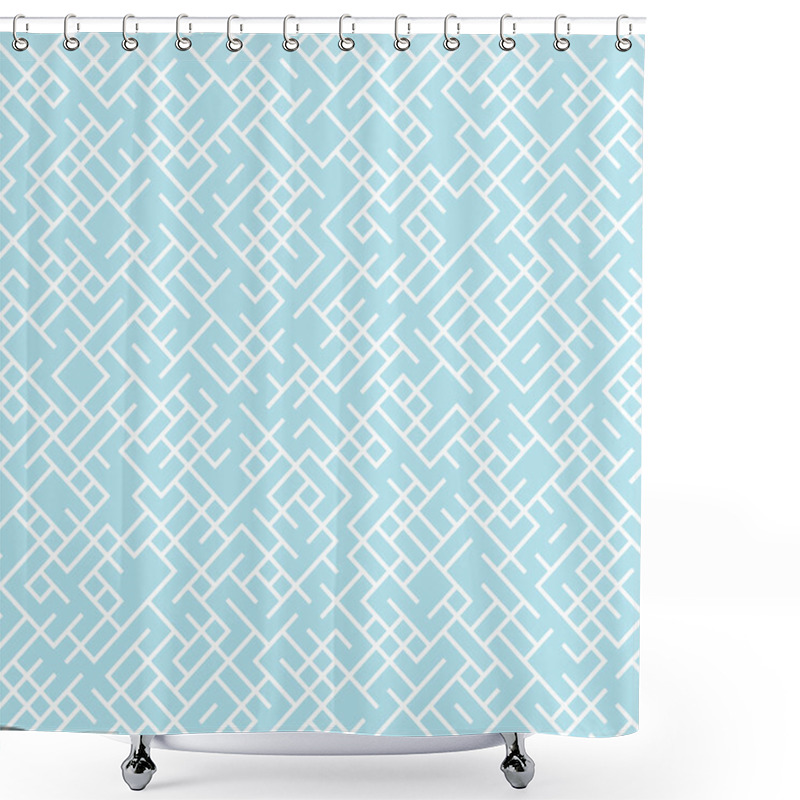 Personality  Geometric Lines Maze Seamless Abstract Pattern Shower Curtains