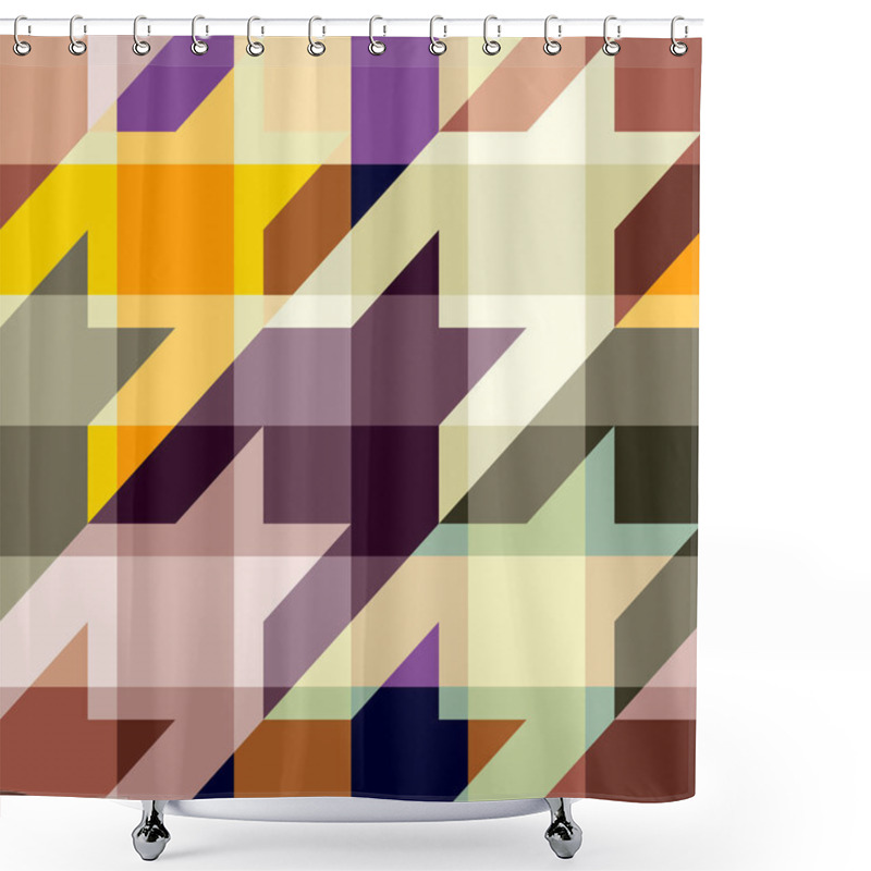 Personality  Seamless Geometric Abstract Pattern. Block Design Style. Vector Image. Shower Curtains