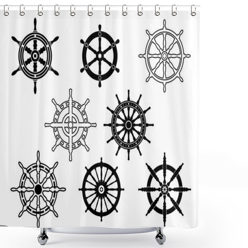 Personality  Steering Wheels Set For Heraldry Design Shower Curtains