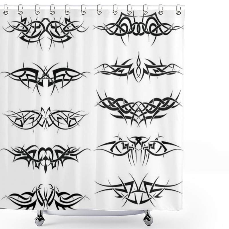 Personality  Patterns Of Tribal Tattoo For Design Use Shower Curtains