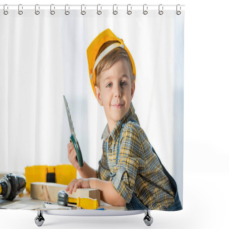 Personality  Little Boy With Tools Shower Curtains