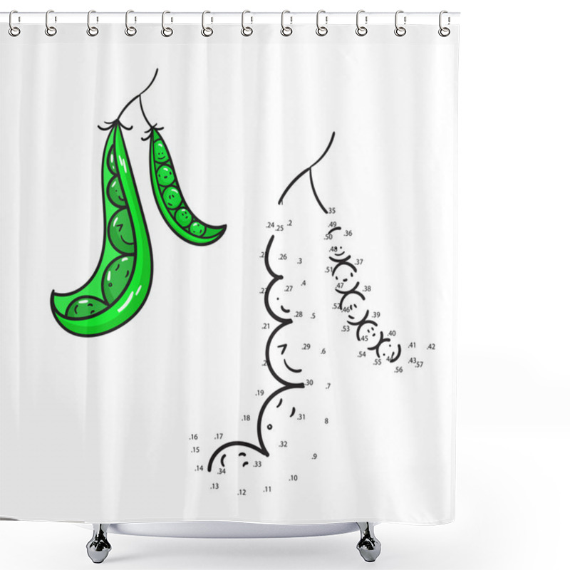 Personality  Educational Game Connect Dots Draw Peas Vector Shower Curtains